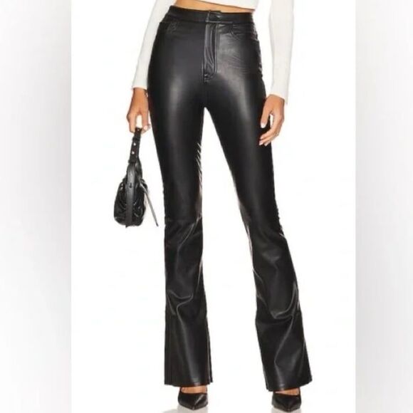 NWT 7 For all Mankind leather flare pants - Picture 1 of 5